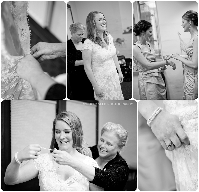 Bride getting ready with her mother, Minneapolis, Minnesota