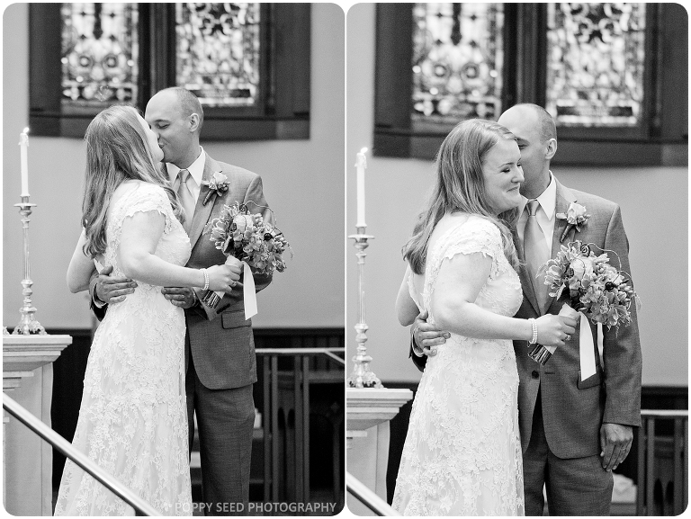 Wedding Couple Wedding Ceremony, First Kiss, Minneapolis, Minnesota