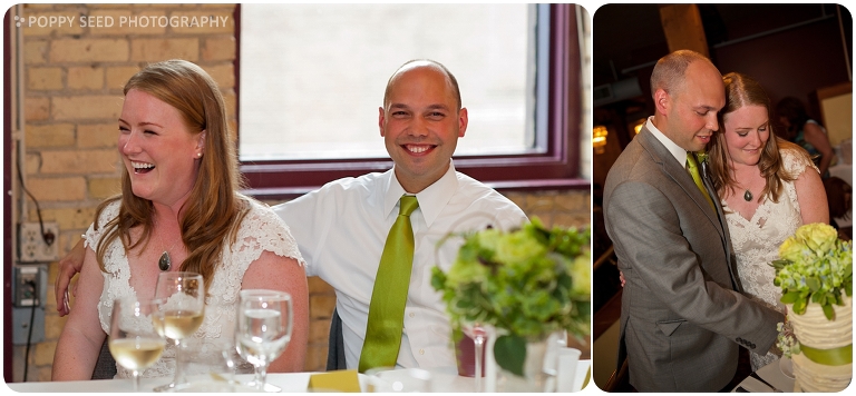 Toasts and Cutting the Cake at Minneapolis St. Anthony Main Event Center Wedding
